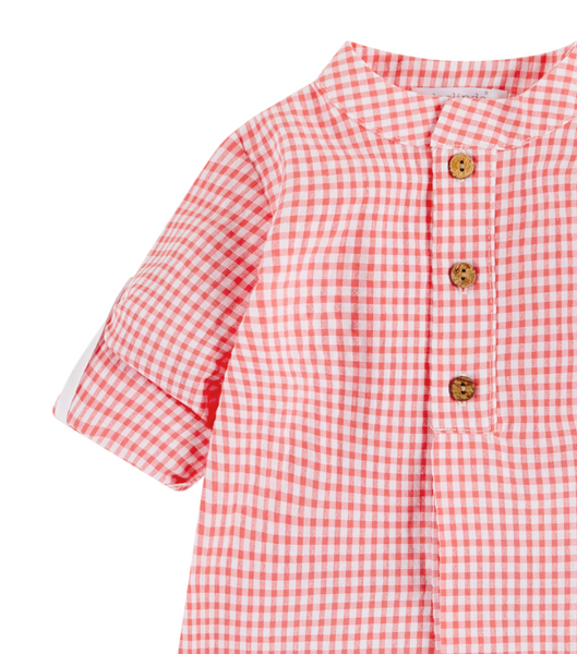 Cute Couture NEW SS23 Deolinda Nectarine Checked Shorts Set 236403