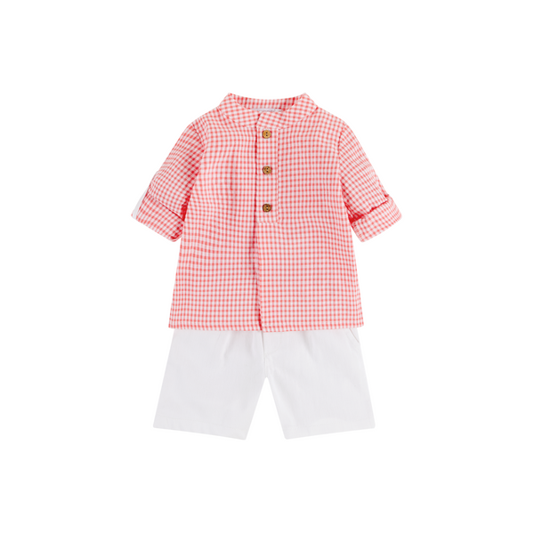 cute couture NEW SS23 Deolinda Nectarine Checked Shorts Set 236403