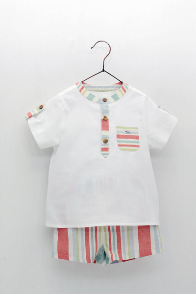 Cute Couture NEW SS24 Foque Boys Striped Shorts Set 2414932