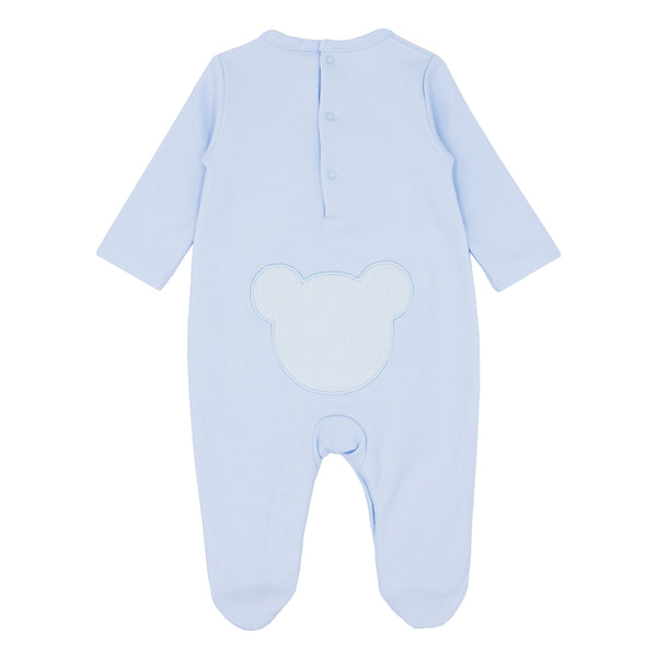 Cute Couture NEW SS25 Blues Baby Blue Bear Cotton Babygrow BB0204B