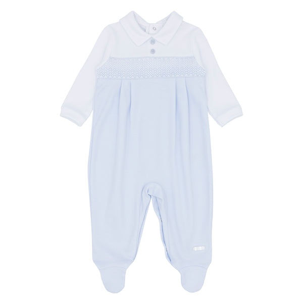 Cute Couture NEW SS25 Blues Baby Blue Smocked Babygrow BB1791