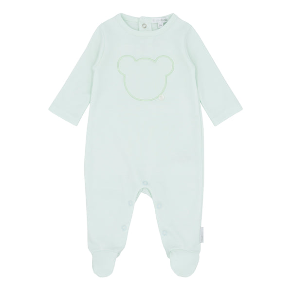 cute couture NEW SS25 Blues Baby Mint Bear Cotton Babygrow BB0204M