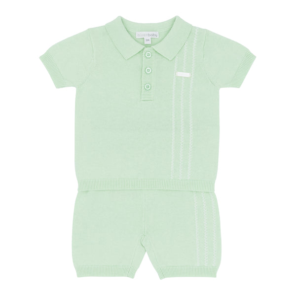 cute couture NEW SS25 Blues Baby Mint Summer Knit Shorts Set BB2047