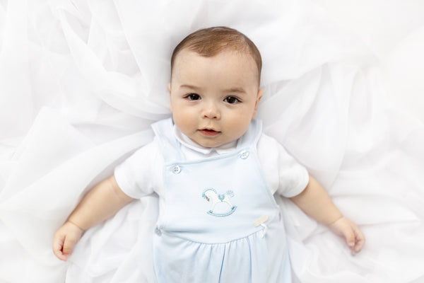 Cute Couture NEW SS25 Blues Baby Rocking Horse Dungarees BB1738