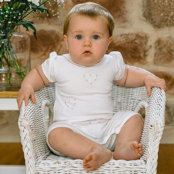 Cute Couture NEW SS25 Emile Et Rose Jody Romper White/Pink 7345