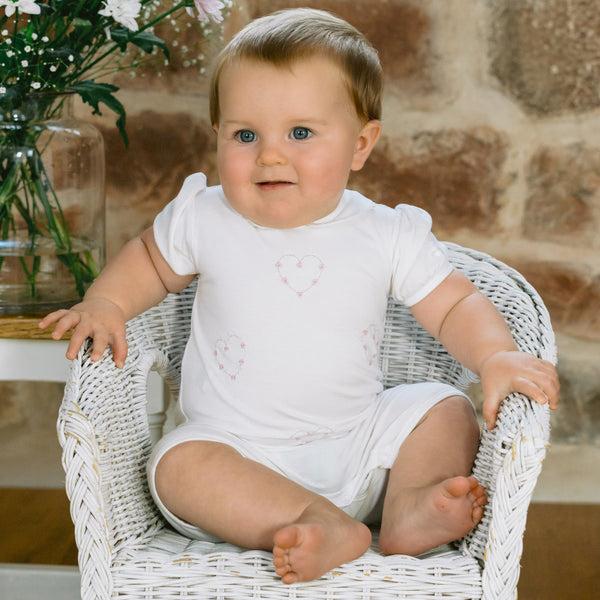 Cute Couture NEW SS25 Emile Et Rose Jody Romper White/Pink 7345