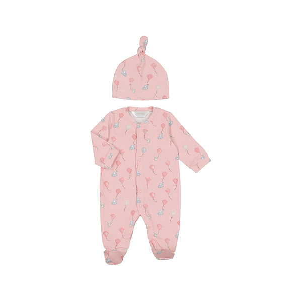 Cute Couture NEW SS25 Mayoral Baby Girls Babygrow With Hat 1706 Rose/95