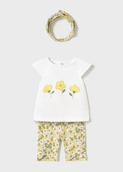 cute couture NEW SS25 Mayoral Baby Girls Leggings Set 1763 Sunny/90