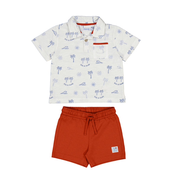 Cute Couture NEW SS25 Mayoral Boys Shorts Set 1657 Red/36