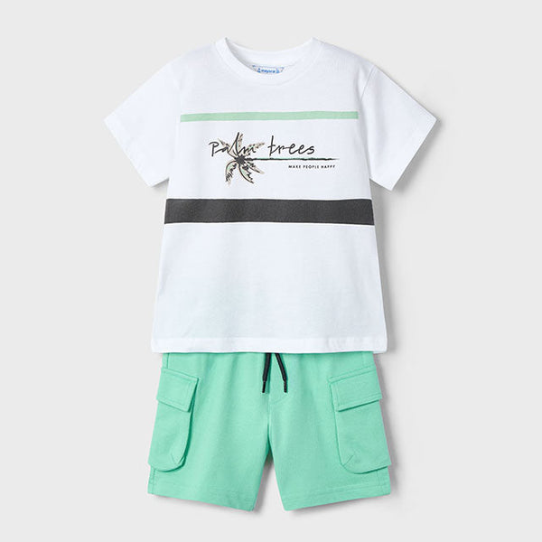 cute couture NEW SS25 Mayoral Boys Shorts Set 3605 Aqua/87