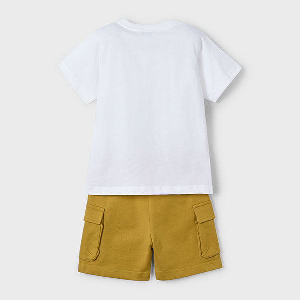 Cute Couture NEW SS25 Mayoral Boys Shorts Set 3605 White/86