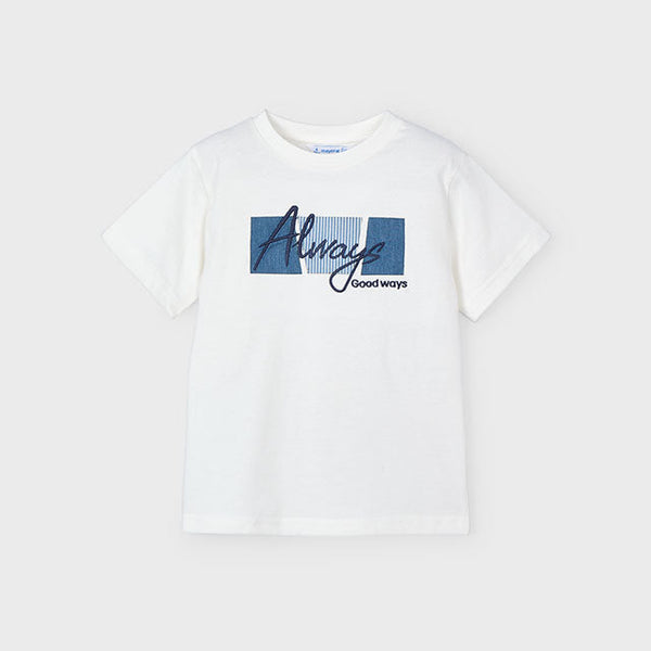 Cute Couture NEW SS25 Mayoral Boys T Shirt 3025 Cream/94