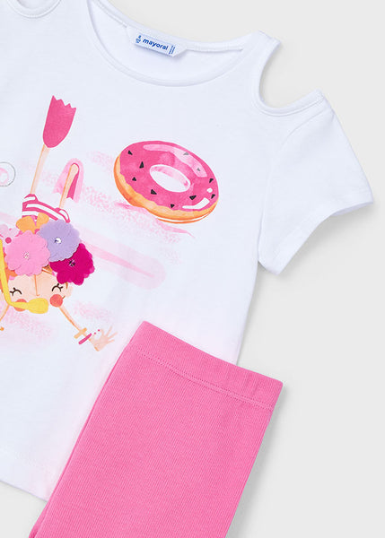 Cute Couture NEW SS25 Mayoral Girls Cycling Shorts Set 3708 Camellia/67