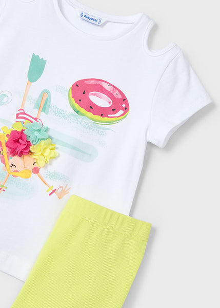 Cute Couture NEW SS25 Mayoral Girls Cycling Shorts Set 3708 Citrus/66