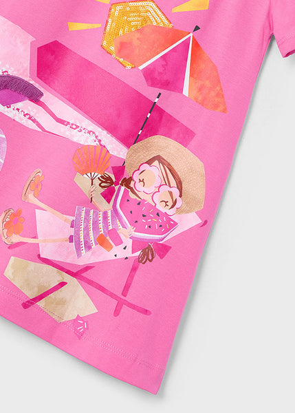 Cute Couture NEW SS25 Mayoral Girls Dress 3963 Camellia/56