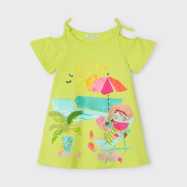 cute couture NEW SS25 Mayoral Girls Dress 3963 Citrus/54