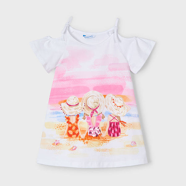 cute couture NEW SS25 Mayoral Girls Dress 3963 White/55