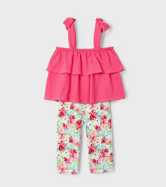 cute couture NEW SS25 Mayoral Girls Leggings Set 3710 Peony/69