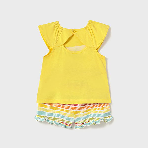 Cute Couture NEW SS25 Mayoral Girls Shorts Set 1233 Yellow/90