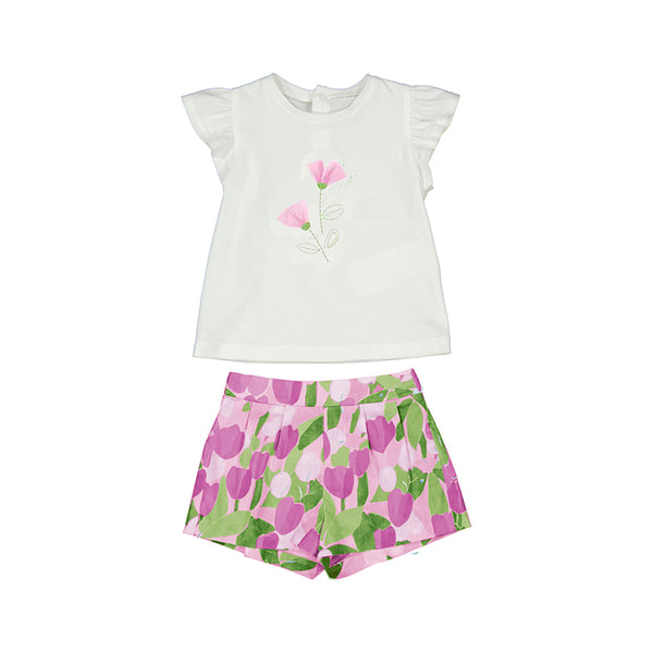 cute couture NEW SS25 Mayoral Girls Shorts Set 1237 Mauve/15