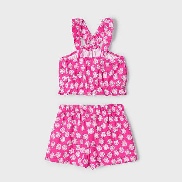 Cute Couture NEW SS25 Mayoral Girls Shorts Set 3212 Magenta/92