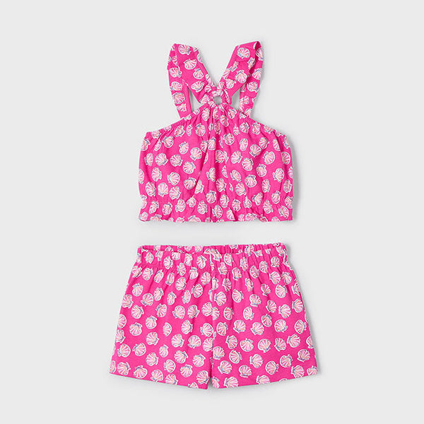 Cute Couture NEW SS25 Mayoral Girls Shorts Set 3212 Magenta/92