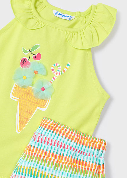 Cute Couture NEW SS25 Mayoral Girls Shorts Set 3214 Citrus/66