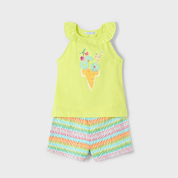 Cute Couture NEW SS25 Mayoral Girls Shorts Set 3214 Citrus/66