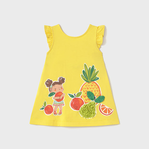 cute couture NEW SS25 Mayoral Girls Sun Dress 1927 Yellow/87