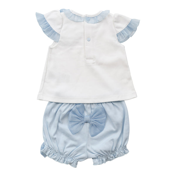 Cute Couture NEW SS25 Mintini Bloomer Set White/Blue MB6494