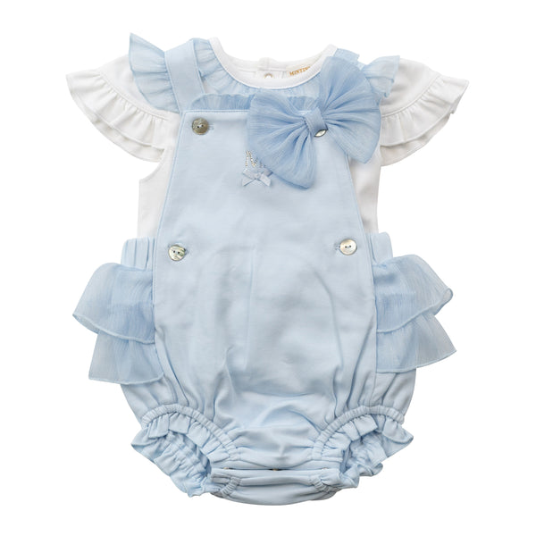cute couture NEW SS25 Mintini frilly Romper white/Blue MB6495