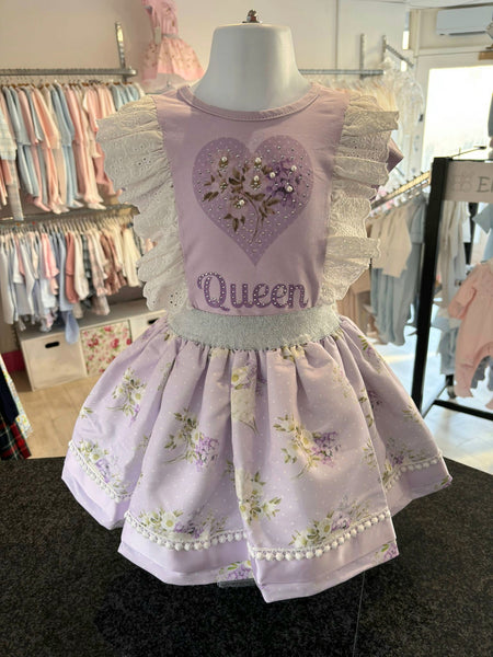 cute couture NEW SS25 Neon kid Queen Skirt Set LILAC
