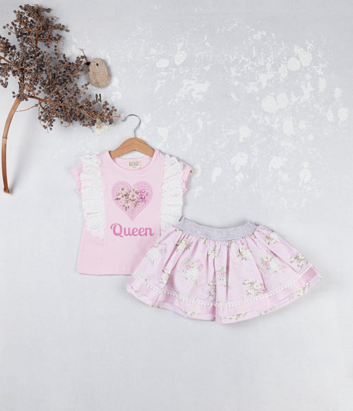 Cute Couture NEW SS25 Neon Kid Queen Skirt Set PINK