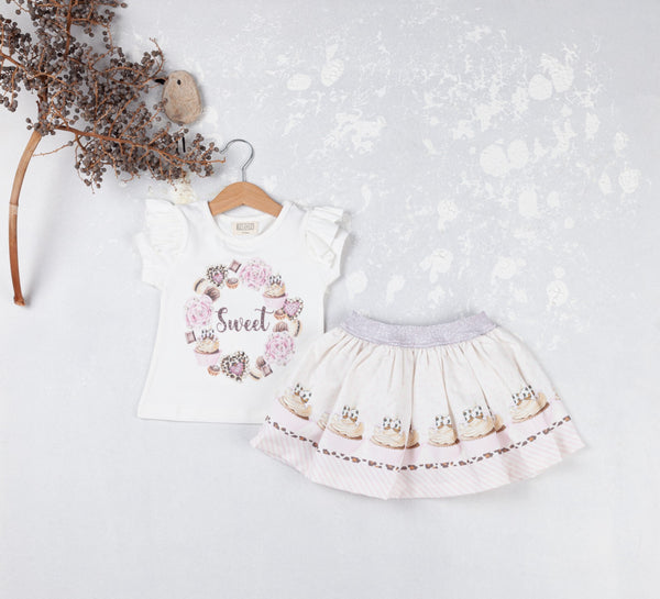 Cute Couture NEW SS25 Neon Kid Sweet Skirt Set CREAM