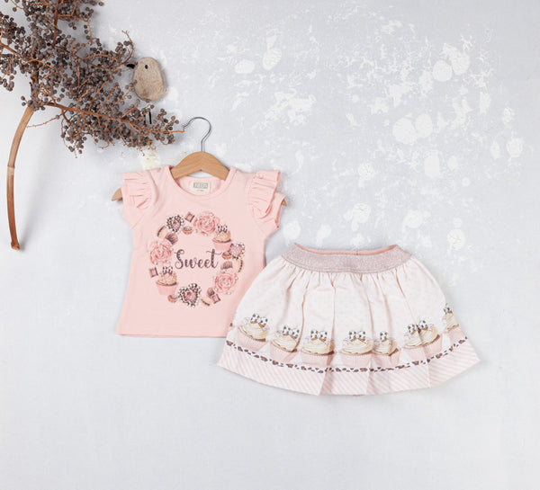 Cute Couture NEW SS25 Neon Kid Sweet Skirt Set PEACH