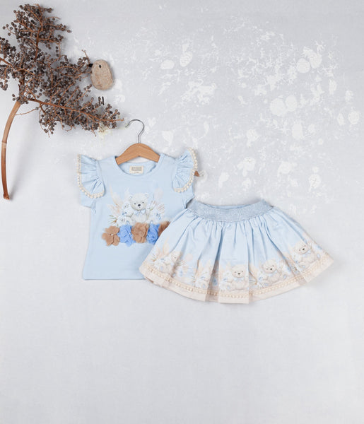 Cute Couture NEW SS25 Neon Kid Teddy Skirt Set BLUE