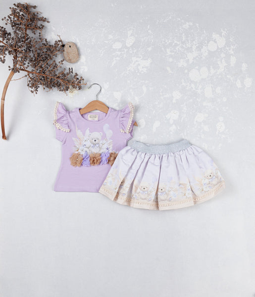 Cute Couture NEW SS25 Neon Kid Teddy Skirt Set LILAC