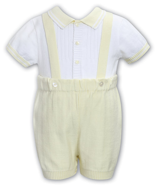 cute couture NEW SS25 Sarah Louise Boys Outfit White/Lemon 008237