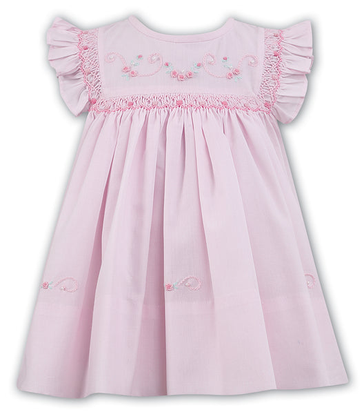 Cute Couture NEW SS25 Sarah Louise Girls Smocked Dress Pink/Pink C7101