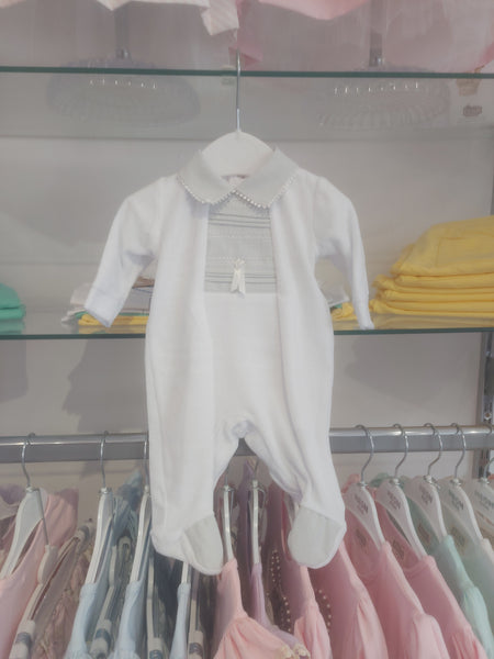 cute couture NEW SS25 Spanish Babygrow white/grey 0311