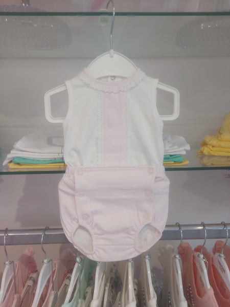 cute couture NEW SS25 Spanish Gingham Jam Pants Outfit White/Pink 3003