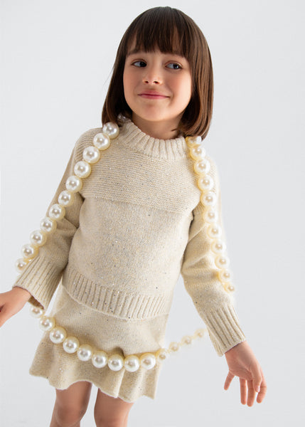 cute couture PRE ORDER - NEW AW25 Abel & Lula Girls Knit Skirt Set 5543 Beige