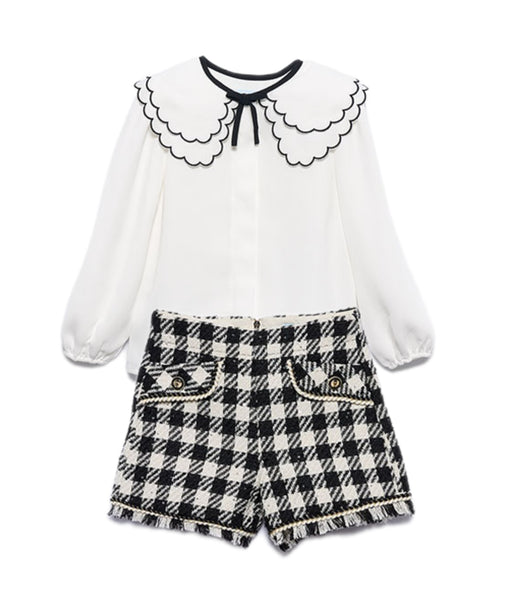 Cute Couture PRE ORDER - NEW AW25 Abel & Lula Girls Tweed Shorts Set 5612/5716 Black
