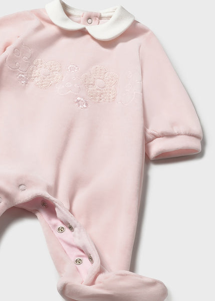 Cute Couture PRE ORDER - NEW AW25 Mayoral Baby Girls Velour Babygrow 2701 Rose 63