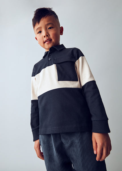 Cute Couture PRE ORDER - NEW AW25 Mayoral Boys Block Colour Polo Top 4121 Navy 19