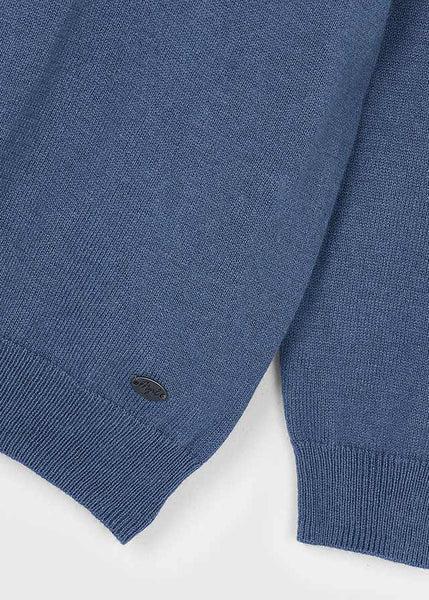 Cute Couture PRE ORDER - NEW AW25 Mayoral Boys Knitted Polo Top 4122 Steel 25