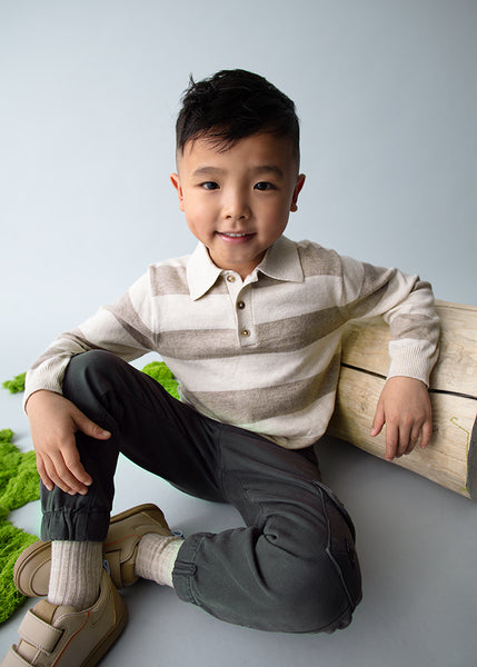 Cute Couture PRE ORDER - NEW AW25 Mayoral Boys Knitted Polo Top 4122 Mole 24