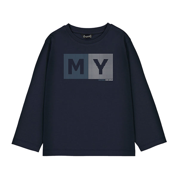 cute couture PRE ORDER - NEW AW25 Mayoral Boys Long Sleeve T shirt 173 Navy 86