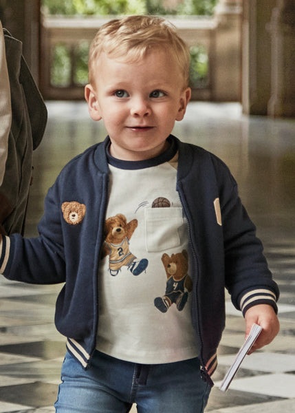 cute couture PRE ORDER - NEW AW25 Mayoral Boys Teddy Bear T shirt 2059 Night 87