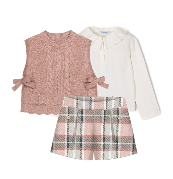 cute couture PRE ORDER - NEW AW25 Mayoral Girls 3 Piece Shorts Set 4314/131/4225 25/82/41